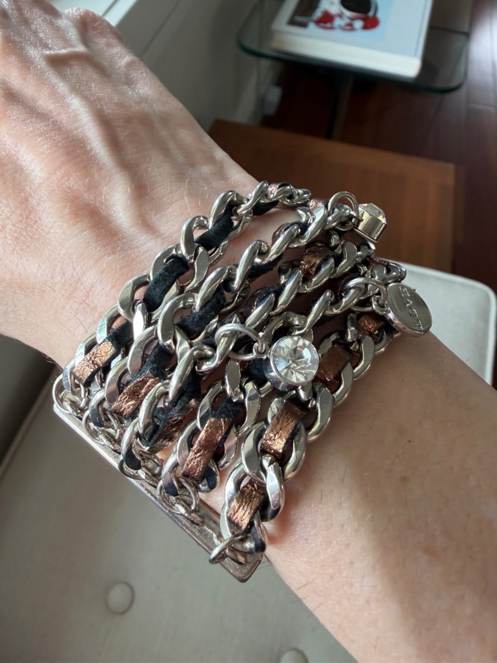 Good Works “Make a Difference” Multi-Wrap Chain & Leather Bracelet